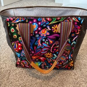 Consuela Silver and Black Geometric Tote